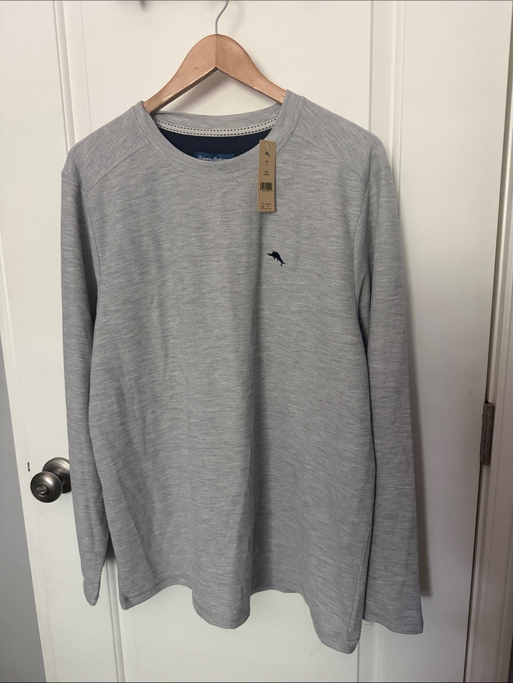 Tommy Bahama Solid Marlin Light Gray Long-Sleeve Shirt